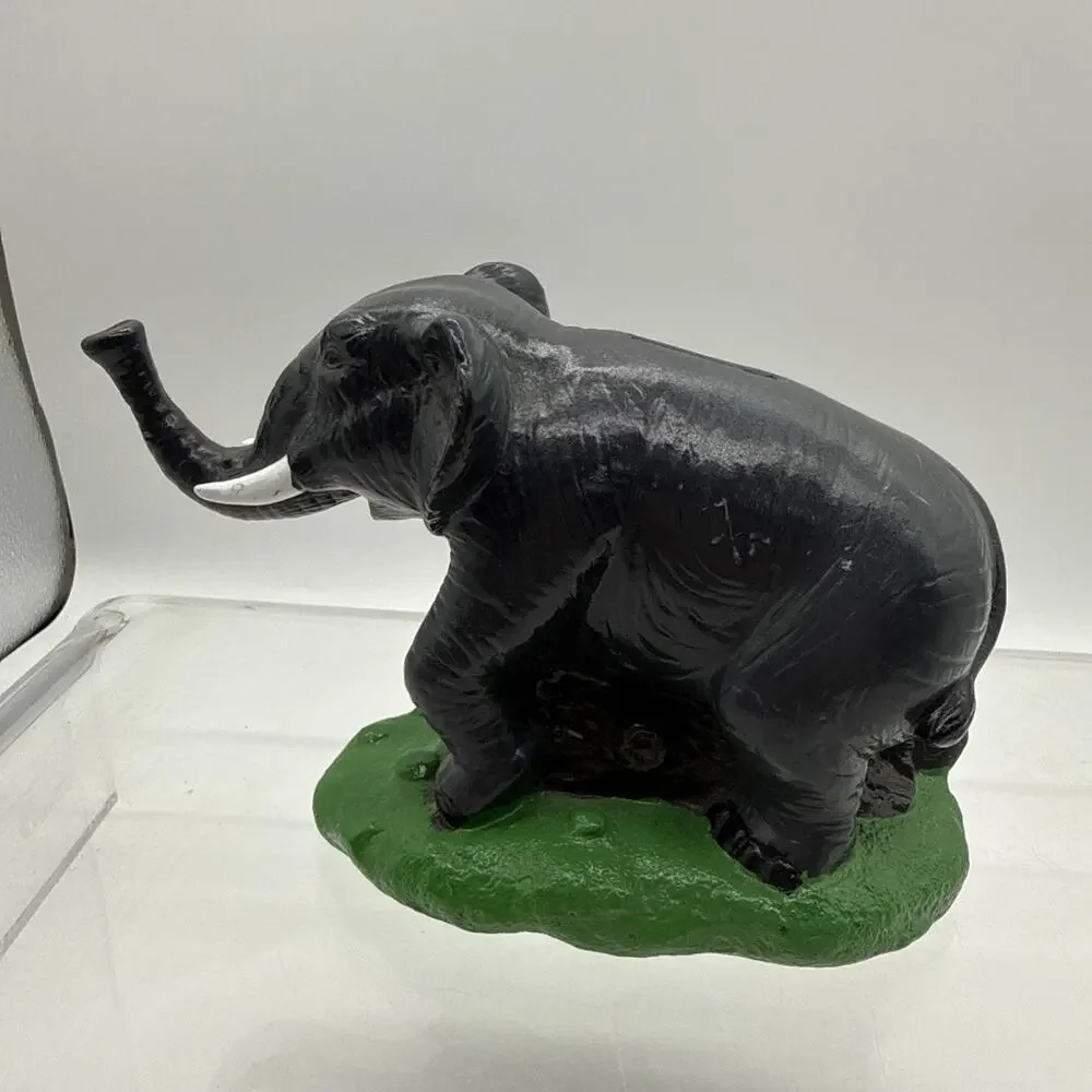 Blow Mold Plastic Elephant Bank Figure Toy Small World Importing 1989